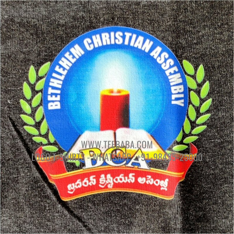 Round Neck T-Shirt - 100% Cotton - 180 GSM Bio Washed Fine Single Jersey Fabric - Logo Print - Bethlehem