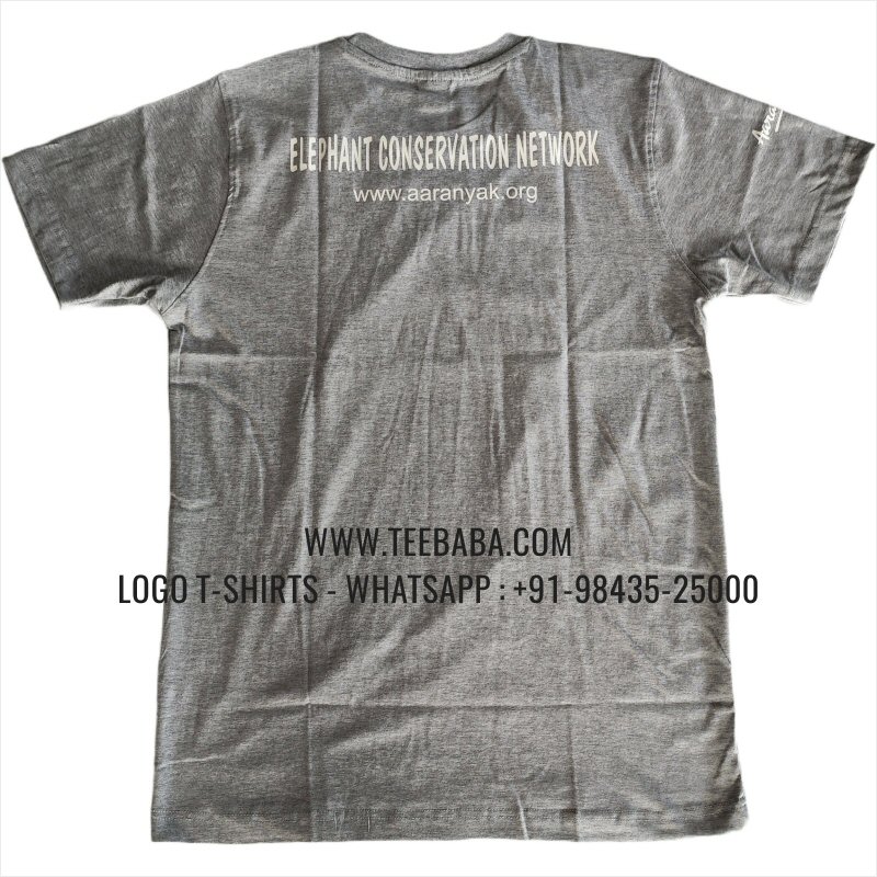 Round Neck T-Shirt - 100% Cotton - 180 GSM Bio Washed Fine Single Jersey Fabric - Logo Print - Bright Melange - Aaranyak