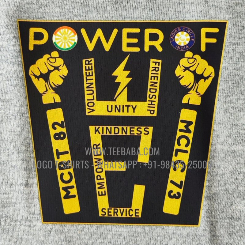 Round Neck T-Shirt - 100% Cotton - 180 GSM Bio Washed Fine Single Jersey Fabric - Logo Print - Grey Melange - Round Table India
