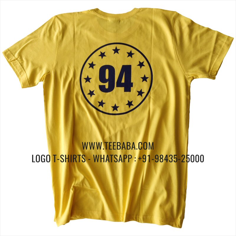 Round Neck T-Shirt - 100% Cotton - 180 GSM Bio Washed Fine Single Jersey Fabric - Logo Print - Light Yellow - St Charles Alumni