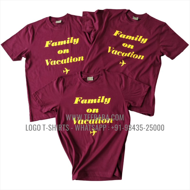 Round Neck T-Shirt - 100% Cotton - 180 GSM Bio Washed Fine Single Jersey Fabric - Logo Print - Maroon