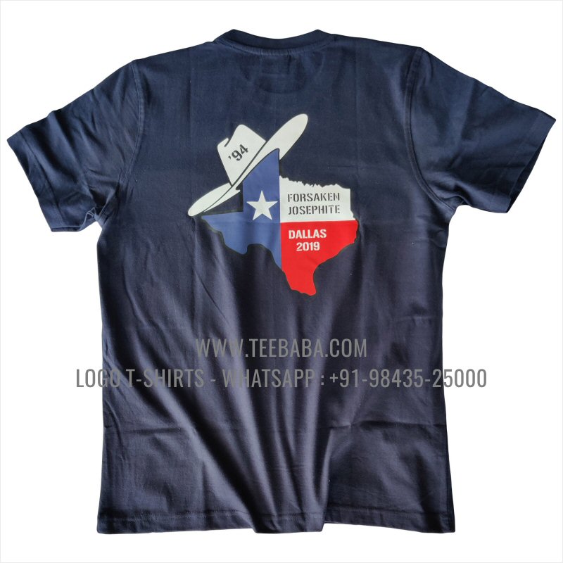 Round Neck T-Shirt - 100% Cotton - 180 GSM Bio Washed Fine Single Jersey Fabric - Logo Print - Navy - Josephite Alumni