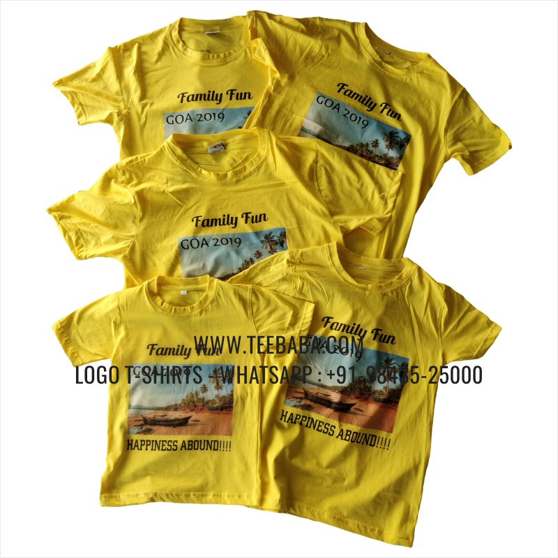 Round Neck T-Shirt - 100% Cotton - 180 GSM Bio Washed Fine Single Jersey Fabric - Logo Print - New Yellow
