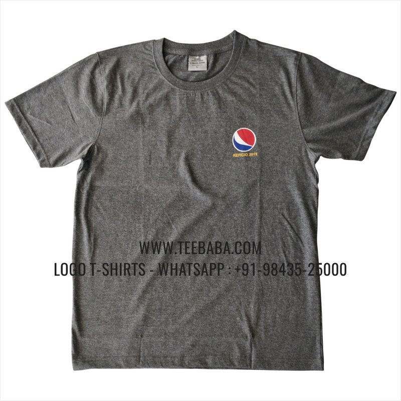 Round Neck T-Shirt - 100% Cotton - 180 GSM Bio Washed Fine Single Jersey Fabric - Logo Print - Pepsi