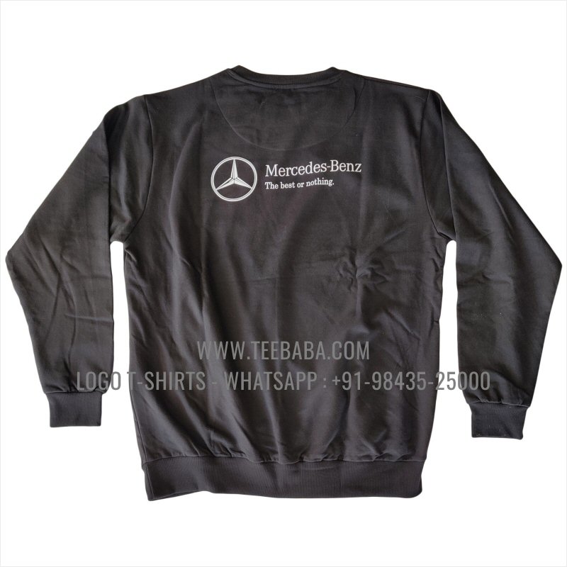 Sweatshirt - 100% Cotton - 300 GSM Fleece Fabric - Logo Digital Print - Black - Bharat Benz