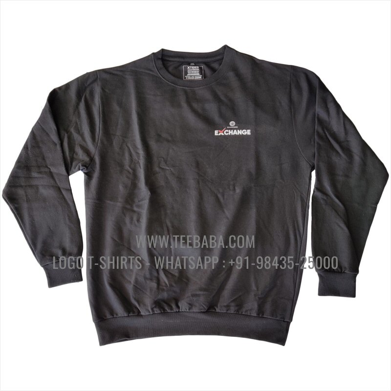 Sweatshirt - 100% Cotton - 300 GSM Fleece Fabric - Logo Digital Print - Black - Bharat Benz