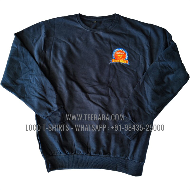 Sweatshirt - 100% Cotton - 300 GSM Fleece Fabric - Logo Digital Print - Navy - Chemco 72