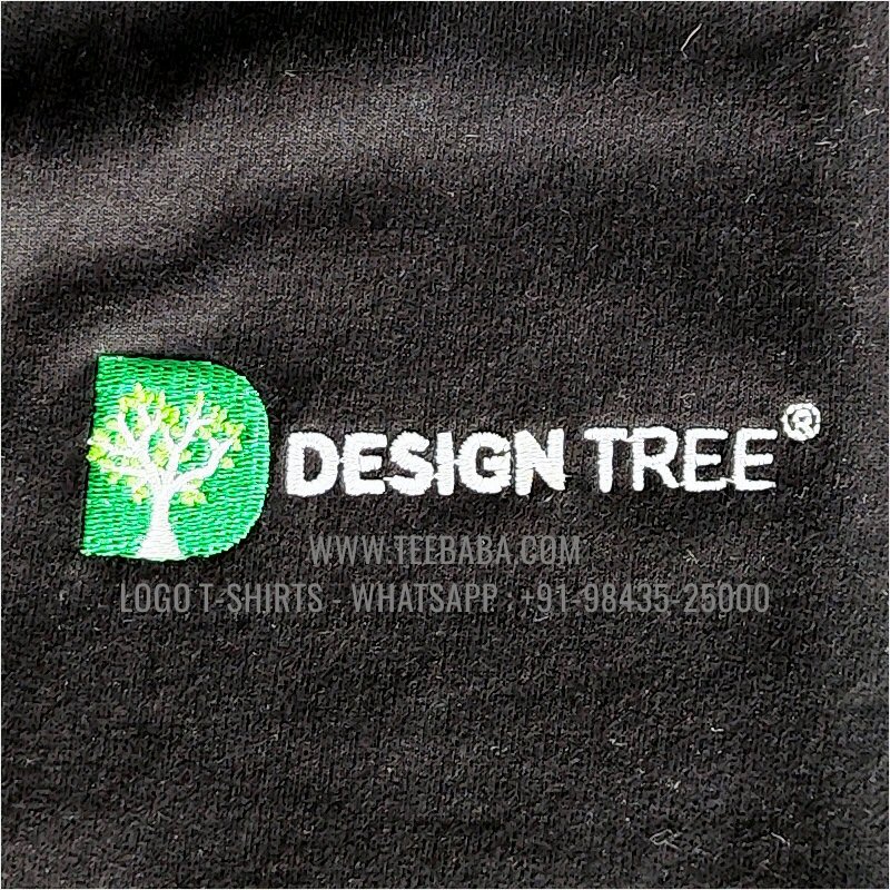 Sweatshirt - 100% Cotton - 300 GSM Fleece Fabric - Logo Embroidery - Black - Design Tree
