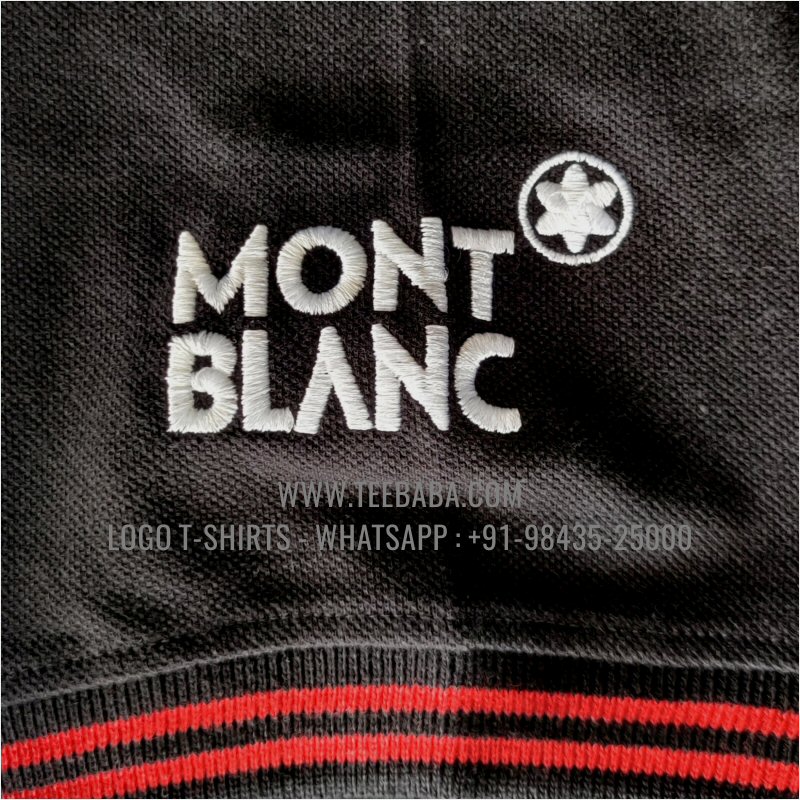 Tipping Collar Polo T-Shirt - 100% Cotton - 240 GSM Thick Pique Airtex Fabric - Logo Embroidery - Black - Tru Vision