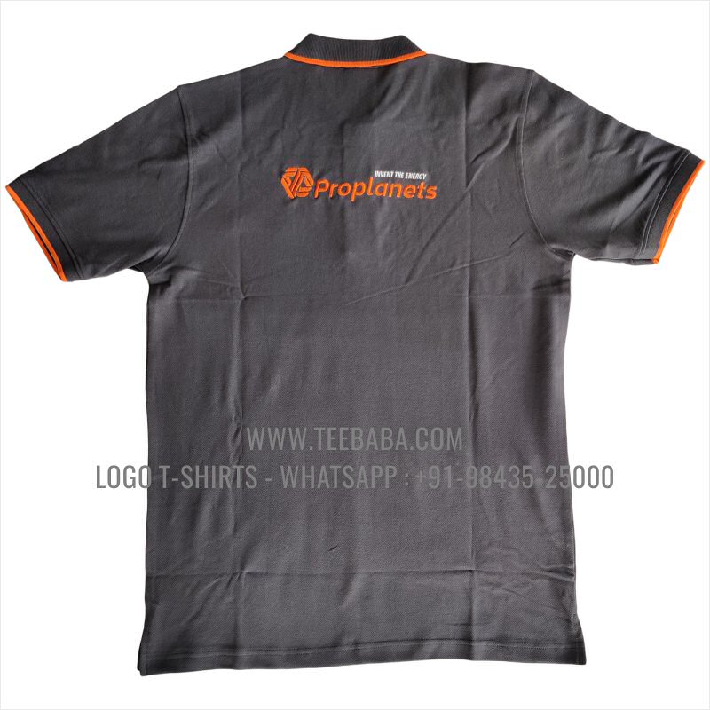 Tipping Collar Polo T-Shirt - 100% Cotton - 240 GSM Thick Pique Airtex Fabric - Logo Embroidery - Dark Grey - St Patricks