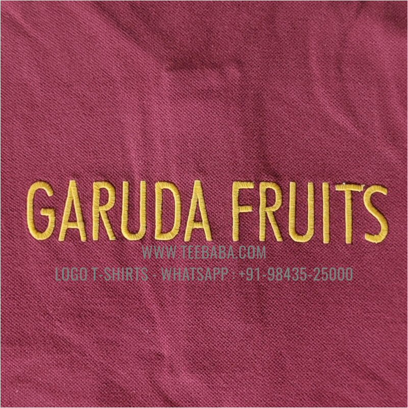 Tipping Collar Polo T-Shirt - 100% Cotton - 240 GSM Thick Pique Airtex Fabric - Logo Embroidery - Dark Maroon - VMB Fruits Exports