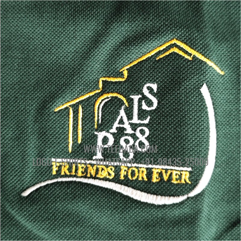 Tipping Collar Polo T-Shirt - 100% Cotton - 240 GSM Thick Pique Airtex Fabric - Logo Embroidery - Forest Green - Alumni