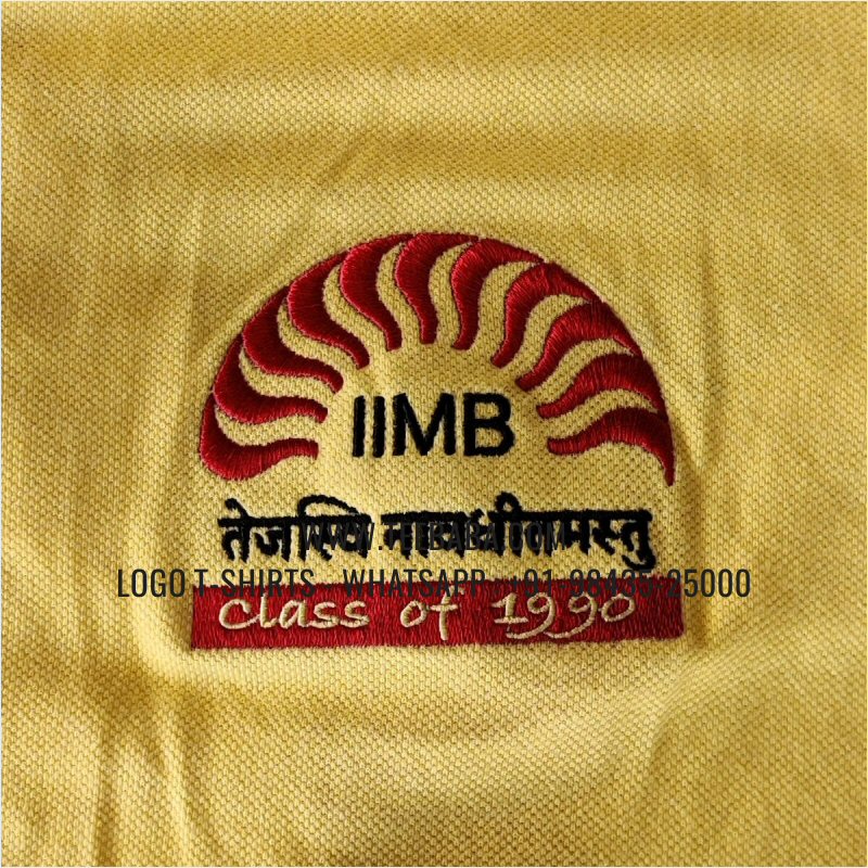 Tipping Collar Polo T-Shirt - 100% Cotton - 240 GSM Thick Pique Airtex Fabric - Logo Embroidery - Lemon Yellow - IIMB Alumni