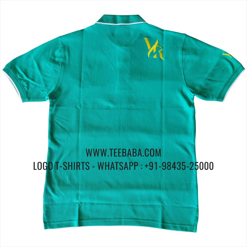 Tipping Collar Polo T-Shirt - 100% Cotton - 240 GSM Thick Pique Airtex Fabric - Logo Embroidery - Mint Green - Yokith Raj