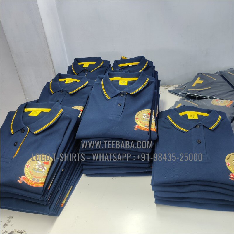 Tipping Collar Polo T-Shirt - 100% Cotton - 240 GSM Thick Pique Airtex Fabric - Logo Embroidery - Navy - Laidlaw OGA