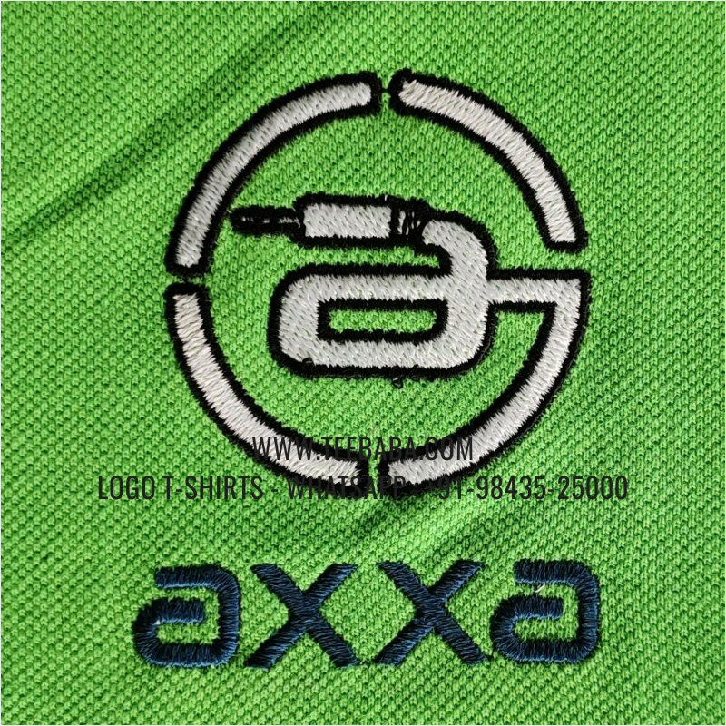 Tipping Collar Polo T-Shirt - 100% Cotton - 240 GSM Thick Pique Airtex Fabric - Logo Embroidery - Parrot Green - Axxa