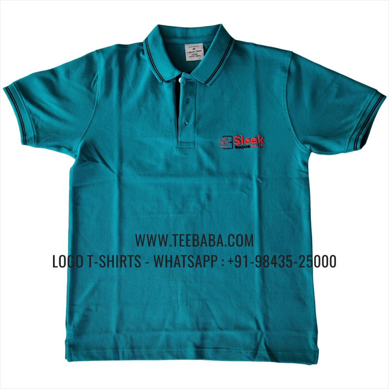Tipping Collar Polo T-Shirt - 100% Cotton - 240 GSM Thick Pique Airtex Fabric - Logo Embroidery - Reliance Green - Sleek Window