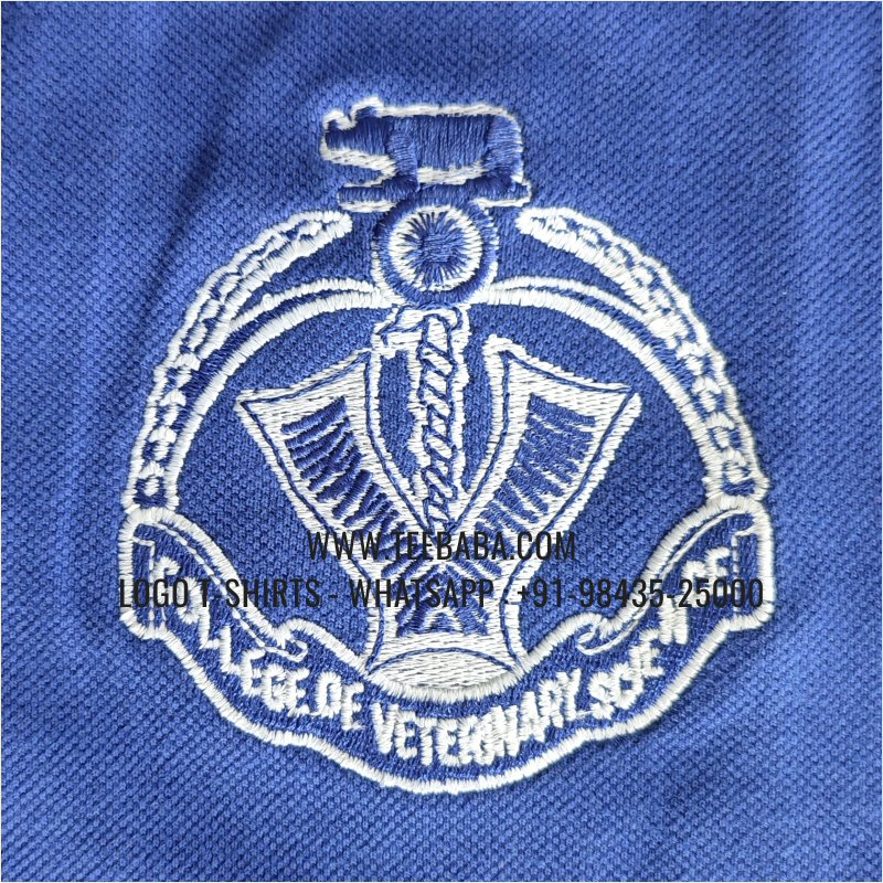 Tipping Collar Polo T-Shirt - 100% Cotton - 240 GSM Thick Pique Airtex Fabric - Logo Embroidery - Royal Blue - Alumni