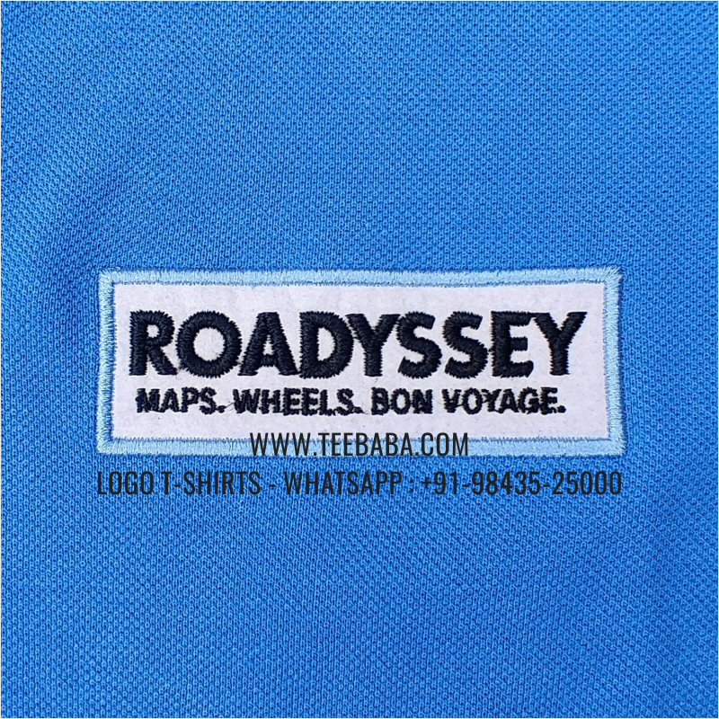 Tipping Collar Polo T-Shirt - 100% Cotton - 240 GSM Thick Pique Airtex Fabric - Logo Embroidery - Sky Blue - Roadyssey
