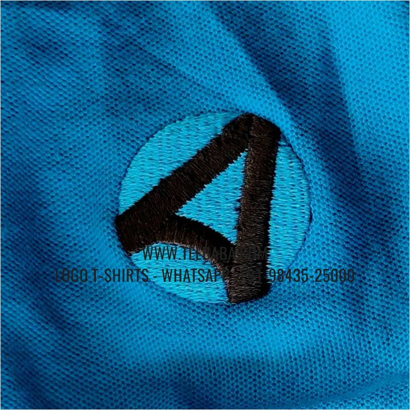 Tipping Collar Polo T-Shirt - 100% Cotton - 240 GSM Thick Pique Airtex Fabric - Logo Embroidery - Turquoise Blue - Arrow Head