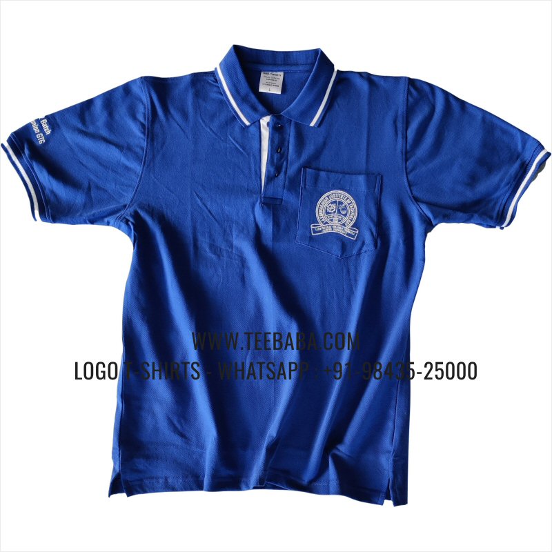 Tipping Collar Polo T-Shirt - Pocket - 100% Cotton - 240 GSM Thick Pique Airtex Fabric - Logo Embroidery - Royal Blue - LIT 1972