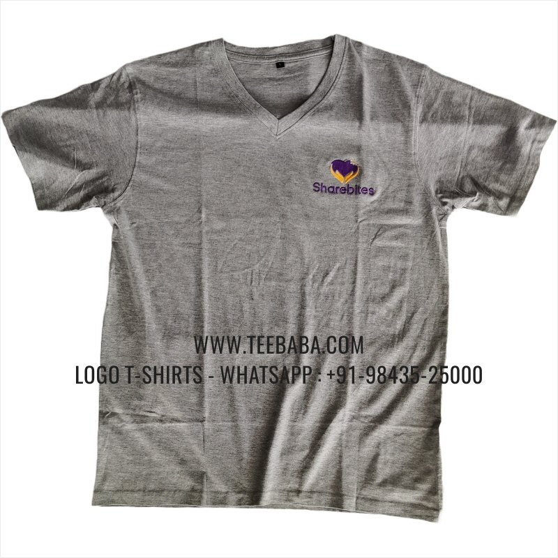 V Neck T-Shirt - 100% Cotton - 180 GSM Bio Washed Fine Single Jersey Fabric - Logo Digital Print - Red - Fitness Squed