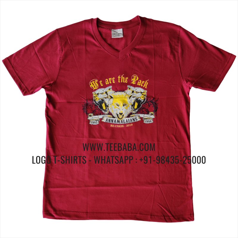 V Neck T-Shirt - 100% Cotton - 180 GSM Bio Washed Fine Single Jersey Fabric - Logo Print - White - PCK 1970